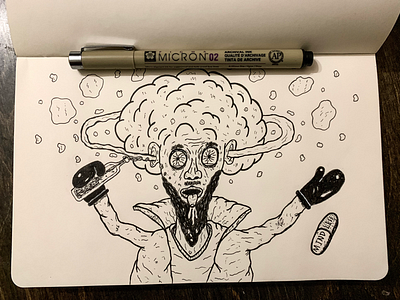 Day 2. Mindless drawing ink inktober mad pen scientist