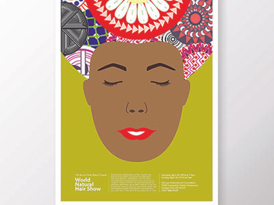 World Natural Hair Show abstract illustration poster design zentangle