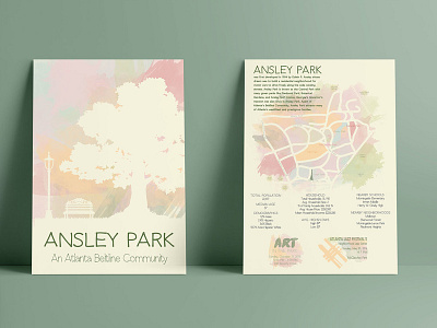 Ansley Park branding color infographic poster design research typography watercolor