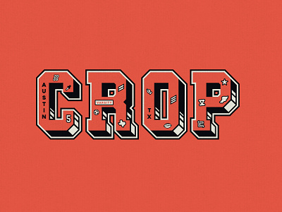 Varsity Letters CROP CON athletic branding crop design letterman logo sports typography varsity