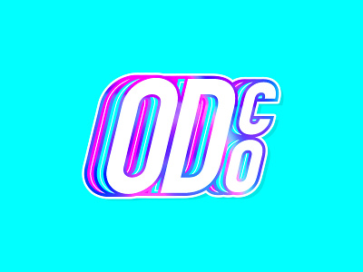 ODCo HOLO sticker design flourescent holographic identity letters logo outrun sticker typography vaporwave vector