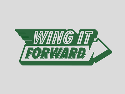 Wing It Forward badge bbq branding forward logo restaurant retro typography vector vintage wings