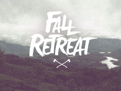 Fall Retreat axe camping fall retreat hand landscape lettering typography