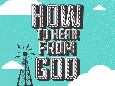 How to Hear from God electric tower flat god typography vector