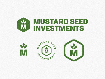 Mustard Seed Investments arkansas badge branding green growth identity logo plant thick lines vector
