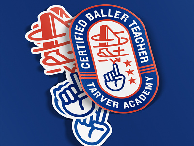 Baller Teacher Playbook Stickers academic arkansas athletic badge branding education icon identity illustration logo retro sports sticker stickers vintage