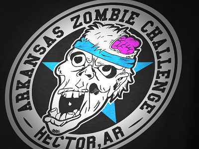 Zombie Shirt 5k arkansas athletics challenge classic illustration screen print shirt zombie