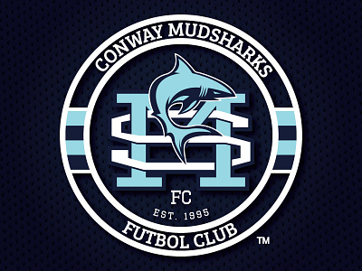 Mudsharks Fc badge crest futbol illustration logo mascot mud sharks soccer sports logo type