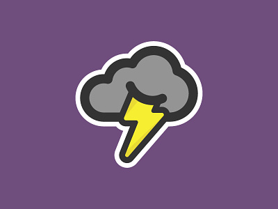 Storm Sticker clouds flat icon lightning logo sticker storms tornado vector