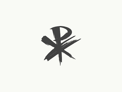 Chi Rho branding brush chi rho christos daily logo faith greek icon identity lettering typography vector