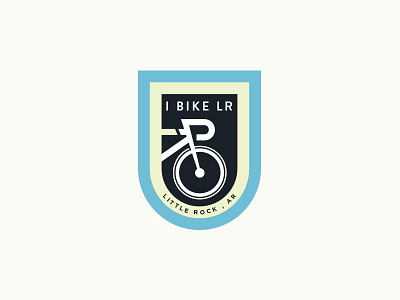 I Bike LR arkansas badge bicycle bike cycling little rock logo patch retro vector