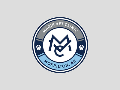 Magie Vet Clinic animals badge branding cat circle clinic dog logo monogram typeography vector vet