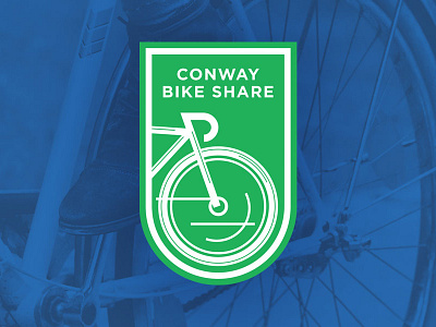 Conway Bike Share arkansas badge bike cycling logo