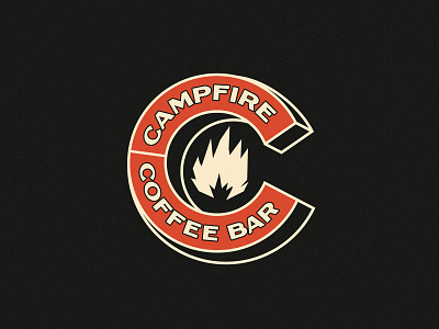 Campfire Coffee Bar C Logo arkansas badge branding coffee coffee shop design identity illustration logo