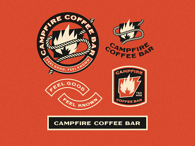 Campfire Coffee Bar logos 1 arkansas badge branding coffee coffee shop design identity illustration logo