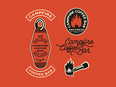 Campfire Coffee Bar logos 2 arkansas badge branding coffee coffee shop design identity illustration logo