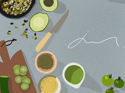 Food illustartion digital drawing flat design food green illustration ipad vegan