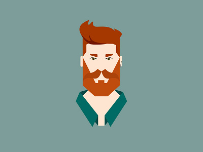Vector portrait beard drawing flat design ginger illustration man portrait vector vector animation vector art vector artworks