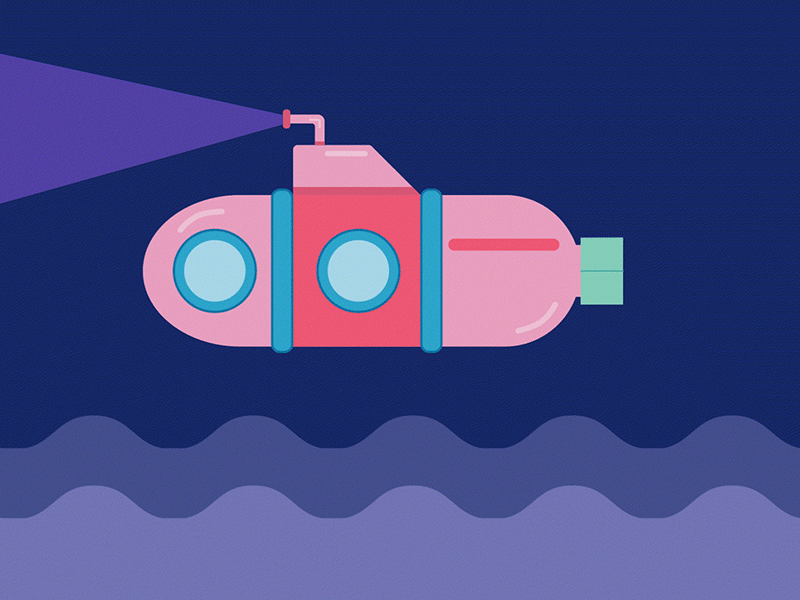 Submarine animation animation animation 2d animation after effects digital flat design illustration submarine underwater vector vector animation water