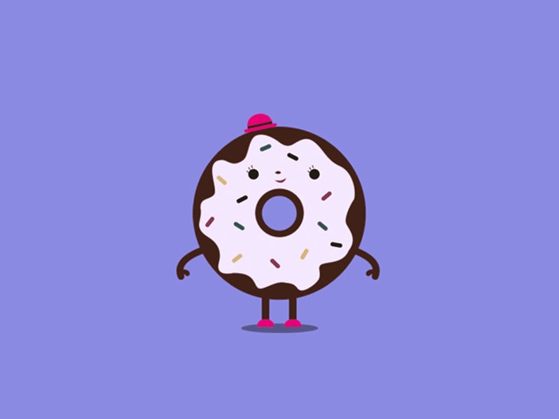 Jumping Donut animation after effects animation digital donut flat design illustartion jumping vector vector animation