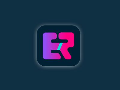 ER Logo art branding design digital energy roll er flat design flat design letter logo logo a day neon vector