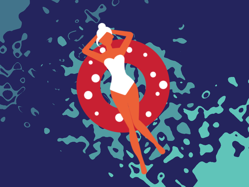 FLOATING GIRL IN THE SEA