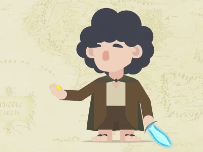 Frodo Baggins - First of the Fellowship animation character animation illustration lord of the rings