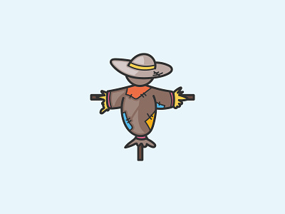 Scarecrow flat icon illustraion scarecrow vector