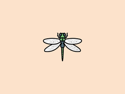 Dragonfly dragonfly flat icon illustraion vector
