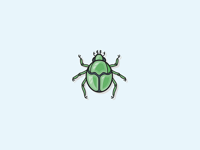 Scarab flat icon illustraion scarab vector