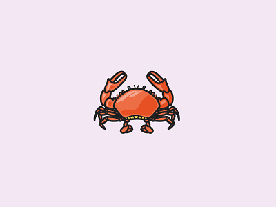 Crab crab flat icon illustration sea vector