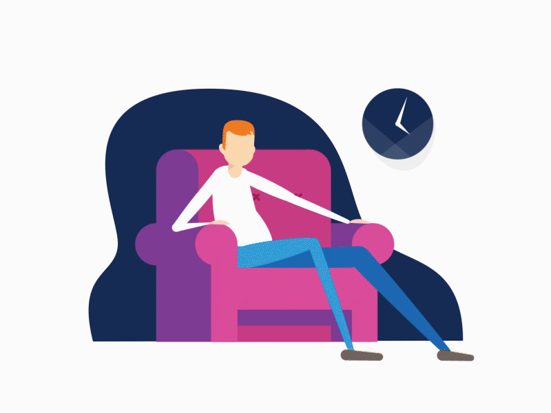 Slouching after effects animation cycle gif illustration