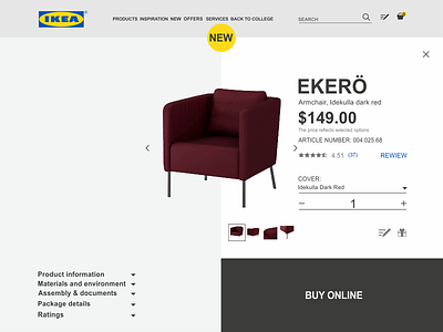 IKEA card dailyui dailyui012 design ecommerce product productcard shop singleitem ui ux web website