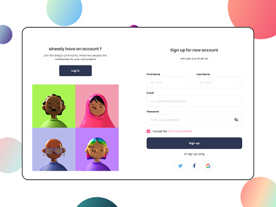 Daily UI #001 • Sign Up Page - Join the community