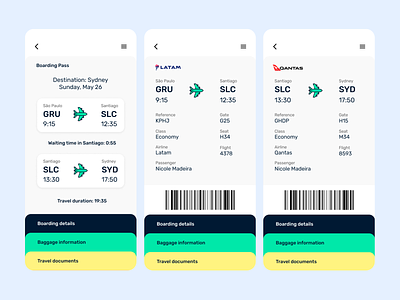 Boarding Pass Experience App Concept 01/02 app design boarding pass collectui daily ui flight app travel app