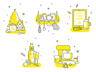 Icons for Scholz & Friends bake christmas cooking flat design gift icons icons set illustration vector