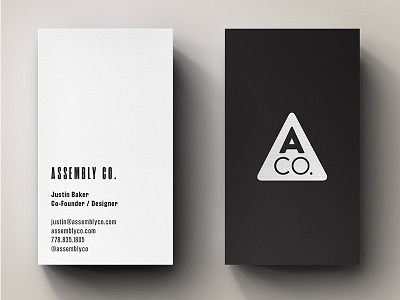 ACO BCs branding business cards cards minimal print single color stationery