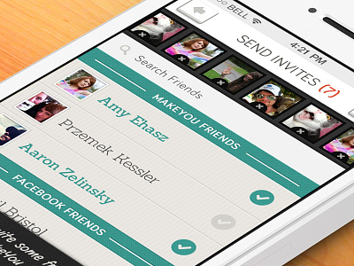 MakeMe Invites app apps facebook interface invites ios iphone light minimal mobile ui users