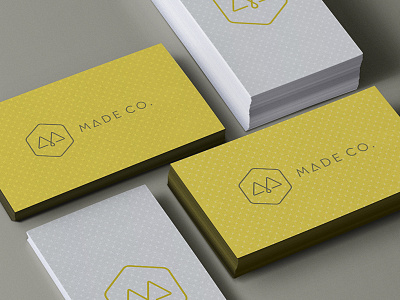 Made Co. Card Application branding bright business cards design identity interior design logo minimal print thin yellow