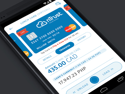 nTrust - Card Mgmt. android app finance ios light minimal p2p payments ui