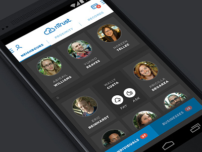 nTrust – Rejected B android app finance ios light minimal p2p payments ui