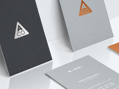 ACO card riff branding business cards collateral foil print