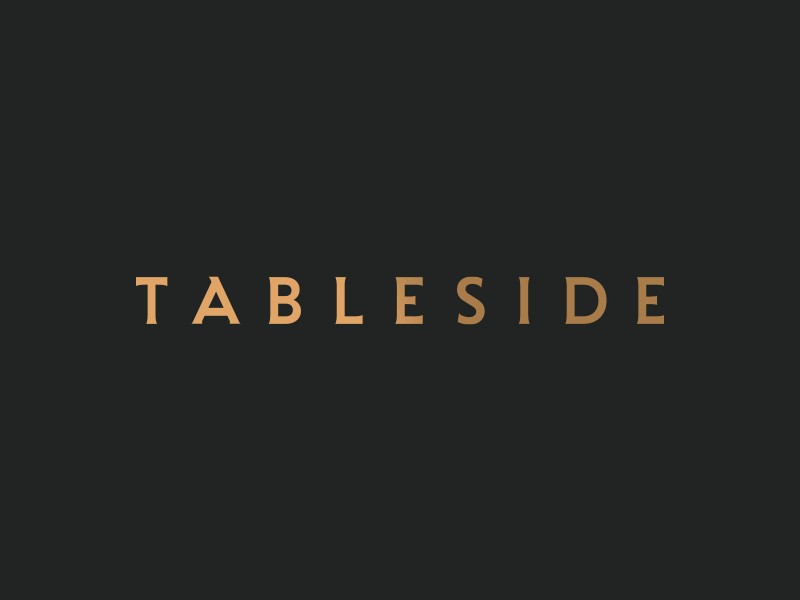 Tableside Logotype chownow food gold green logo logotype restaurant wordmark