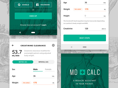 MDcalc redux A android app iphone medical medicine screen ui ux