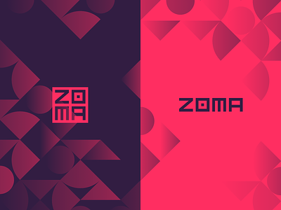 Zoma Identity brand crypto cryptocurrency geometric identity logo minimal purple red square