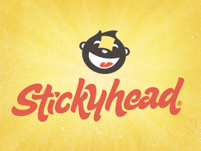 Stickyhead childish colorful fun identity logo script splash type vibrant whimsical