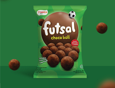 Futsal - Choco Ball Snack Packaging Design design graphic design illustration label design packaging design product design product packaging product packaging design vector