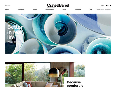 Crate&Barrel Costa Rica UI e-commerce e comerce furniture shopping ui design