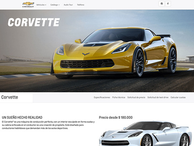 Chevrolet Costa Rica UI - showroom website car design ui ui design