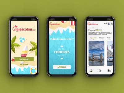 Viajes Colón Travel App UI Concept